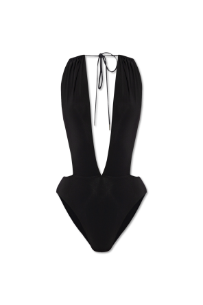 ワンピース VERSACE Women Mid Skirts 10100431A01253 1B000 Black Versace Ladies Black Woven Chain-Link Mini Shift Dress